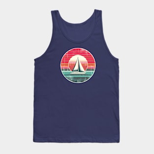 Seventies stripes and sailboat Tank Top